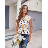 imageZeagoo Womens Lace Cap Sleeve Tops Pleated Crewneck Summer Tank Tops 2025 Dressy Casual Sleeveless Shirts BlouseMulticolor Floral