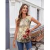 imageZeagoo Womens Lace Cap Sleeve Tops Pleated Crewneck Summer Tank Tops 2025 Dressy Casual Sleeveless Shirts BlouseRed Flower