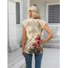 imageZeagoo Womens Lace Cap Sleeve Tops Pleated Crewneck Summer Tank Tops 2025 Dressy Casual Sleeveless Shirts BlouseRed Flower