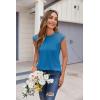 imageZeagoo Womens Lace Cap Sleeve Tops Pleated Crewneck Summer Tank Tops 2025 Dressy Casual Sleeveless Shirts BlouseRoyal Blue