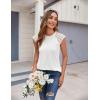 imageZeagoo Womens Lace Cap Sleeve Tops Pleated Crewneck Summer Tank Tops 2025 Dressy Casual Sleeveless Shirts BlouseWhite