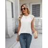 imageZeagoo Womens Lace Cap Sleeve Tops Pleated Crewneck Summer Tank Tops 2025 Dressy Casual Sleeveless Shirts BlouseWhite