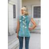 imageZeagoo Womens Lace Cap Sleeve Tops Pleated Crewneck Summer Tank Tops 2025 Dressy Casual Sleeveless Shirts BlouseWhite Flower