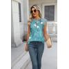 imageZeagoo Womens Lace Cap Sleeve Tops Pleated Crewneck Summer Tank Tops 2025 Dressy Casual Sleeveless Shirts BlouseWhite Flower
