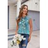 imageZeagoo Womens Lace Cap Sleeve Tops Pleated Crewneck Summer Tank Tops 2025 Dressy Casual Sleeveless Shirts BlouseWhite Flower