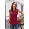 imageZeagoo Womens Lace Cap Sleeve Tops Pleated Crewneck Summer Tank Tops 2025 Dressy Casual Sleeveless Shirts BlouseWine Red