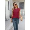 imageZeagoo Womens Lace Cap Sleeve Tops Pleated Crewneck Summer Tank Tops 2025 Dressy Casual Sleeveless Shirts BlouseWine Red
