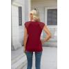 imageZeagoo Womens Lace Cap Sleeve Tops Pleated Crewneck Summer Tank Tops 2025 Dressy Casual Sleeveless Shirts BlouseWine Red