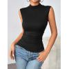 imageZeagoo Womens Mock Turtleneck Tank Tops 2025 Slim Fitted Sleeveless Top Stretchy Basic Casual Layer Tee ShirtsAblack