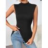 imageZeagoo Womens Mock Turtleneck Tank Tops 2025 Slim Fitted Sleeveless Top Stretchy Basic Casual Layer Tee ShirtsAblack