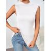 imageZeagoo Womens Mock Turtleneck Tank Tops 2025 Slim Fitted Sleeveless Top Stretchy Basic Casual Layer Tee ShirtsAwhite