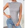 imageZeagoo Womens Mock Turtleneck Tank Tops 2025 Slim Fitted Sleeveless Top Stretchy Basic Casual Layer Tee ShirtsZ2 Pack Green and Grey