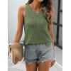 imageZeagoo Womens Summer Crochet Sleeveless Sweater Vest Round Neck Hollow Out Knit Tank Tops Casual Loose Cami TopsArmy Green