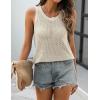 imageZeagoo Womens Summer Crochet Sleeveless Sweater Vest Round Neck Hollow Out Knit Tank Tops Casual Loose Cami TopsBeige