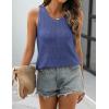 imageZeagoo Womens Summer Crochet Sleeveless Sweater Vest Round Neck Hollow Out Knit Tank Tops Casual Loose Cami TopsNavy