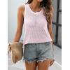 imageZeagoo Womens Summer Crochet Sleeveless Sweater Vest Round Neck Hollow Out Knit Tank Tops Casual Loose Cami TopsPink