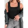 imageZeagoo Womens Summer Square Neck Tank Tops Casual Slim Fitted Textured Basic Tops Sleeveless ShirtsBlack