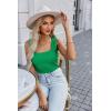 imageZeagoo Womens Summer Square Neck Tank Tops Casual Slim Fitted Textured Basic Tops Sleeveless ShirtsGreen