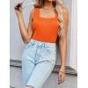 imageZeagoo Womens Summer Square Neck Tank Tops Casual Slim Fitted Textured Basic Tops Sleeveless ShirtsOrange