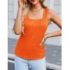imageZeagoo Womens Summer Square Neck Tank Tops Casual Slim Fitted Textured Basic Tops Sleeveless ShirtsOrange