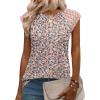 imageZeagoo Womens Lace Cap Sleeve Tops Pleated Crewneck Summer Tank Tops 2025 Dressy Casual Sleeveless Shirts BlouseFloral Pink