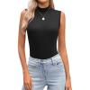 imageZeagoo Womens Mock Turtleneck Tank Tops 2025 Slim Fitted Sleeveless Top Stretchy Basic Casual Layer Tee ShirtsAblack