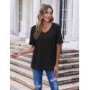 imageHOTOUCH Women Oversized T Shirts V Neck Short Sleeve Tees Casual Loose Tunic Summer Tops with PocketBlack
