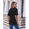 imageHOTOUCH Women Oversized T Shirts V Neck Short Sleeve Tees Casual Loose Tunic Summer Tops with PocketBlack