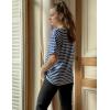 imageHOTOUCH Women Oversized T Shirts V Neck Short Sleeve Tees Casual Loose Tunic Summer Tops with PocketBlue