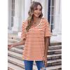 imageHOTOUCH Women Oversized T Shirts V Neck Short Sleeve Tees Casual Loose Tunic Summer Tops with PocketBrown