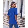 imageHOTOUCH Women Oversized T Shirts V Neck Short Sleeve Tees Casual Loose Tunic Summer Tops with PocketDark Blue