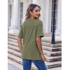 imageHOTOUCH Women Oversized T Shirts V Neck Short Sleeve Tees Casual Loose Tunic Summer Tops with PocketDark Green