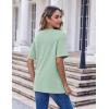 imageHOTOUCH Women Oversized T Shirts V Neck Short Sleeve Tees Casual Loose Tunic Summer Tops with PocketLight Green
