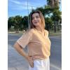 imageHOTOUCH Women Oversized T Shirts V Neck Short Sleeve Tees Casual Loose Tunic Summer Tops with PocketLight Tan
