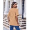 imageHOTOUCH Women Oversized T Shirts V Neck Short Sleeve Tees Casual Loose Tunic Summer Tops with PocketLight Tan
