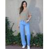 imageHOTOUCH Women Oversized T Shirts V Neck Short Sleeve Tees Casual Loose Tunic Summer Tops with PocketOrange