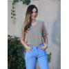 imageHOTOUCH Women Oversized T Shirts V Neck Short Sleeve Tees Casual Loose Tunic Summer Tops with PocketOrange