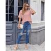 imageHOTOUCH Women Oversized T Shirts V Neck Short Sleeve Tees Casual Loose Tunic Summer Tops with PocketPink