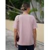 imageHOTOUCH Women Oversized T Shirts V Neck Short Sleeve Tees Casual Loose Tunic Summer Tops with PocketPink