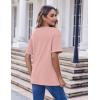 imageHOTOUCH Women Oversized T Shirts V Neck Short Sleeve Tees Casual Loose Tunic Summer Tops with PocketPink