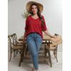 imageHOTOUCH Women Oversized T Shirts V Neck Short Sleeve Tees Casual Loose Tunic Summer Tops with PocketRed