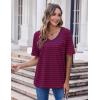 imageHOTOUCH Women Oversized T Shirts V Neck Short Sleeve Tees Casual Loose Tunic Summer Tops with PocketRed and Blue