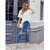 imageHOTOUCH Women Oversized T Shirts V Neck Short Sleeve Tees Casual Loose Tunic Summer Tops with PocketWhite