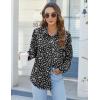 imageHOTOUCH Womens Button Down Shirts Long Sleeve Dress Shirts Casual V Neck Collared Tops Work Office Blouse with PocketBlack Floral