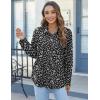 imageHOTOUCH Womens Button Down Shirts Long Sleeve Dress Shirts Casual V Neck Collared Tops Work Office Blouse with PocketBlack Floral