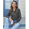 imageHOTOUCH Womens Button Down Shirts Long Sleeve Dress Shirts Casual V Neck Collared Tops Work Office Blouse with PocketBlack Floral