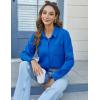 imageHOTOUCH Womens Button Down Shirts Long Sleeve Dress Shirts Casual V Neck Collared Tops Work Office Blouse with PocketBlue