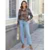 imageHOTOUCH Womens Button Down Shirts Long Sleeve Dress Shirts Casual V Neck Collared Tops Work Office Blouse with PocketEthnic Flower