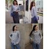 imageHOTOUCH Womens Button Down Shirts Long Sleeve Dress Shirts Casual V Neck Collared Tops Work Office Blouse with PocketGray Floral
