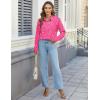 imageHOTOUCH Womens Button Down Shirts Long Sleeve Dress Shirts Casual V Neck Collared Tops Work Office Blouse with PocketHot Pink Floral